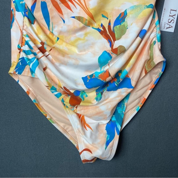 NEW LYSA PLUS Size Women Sonia one piece One-Shoulder Tropical Print Swimsuit - Picture 4 of 11